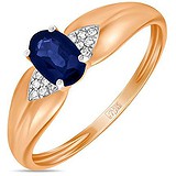 Женское золотое кольцо с бриллиантами и сапфиром, 1711805