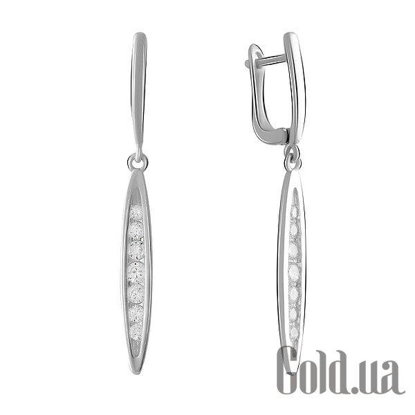 

Серьги с подвесками Fresh Jewelry, Серебряные серьги с куб. циркониями