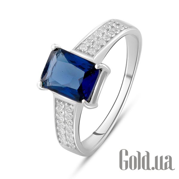

Женские кольца Fresh Jewelry, Женское серебряное кольцо с куб. циркониями и синт. сапфиром, 16.5
