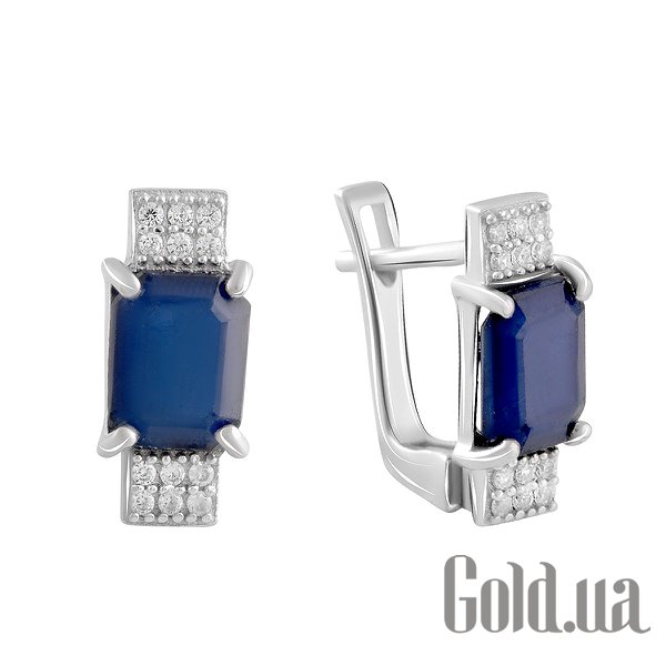 

Серьги Fresh Jewelry, Серебряные серьги с куб. циркониями и сапфирами
