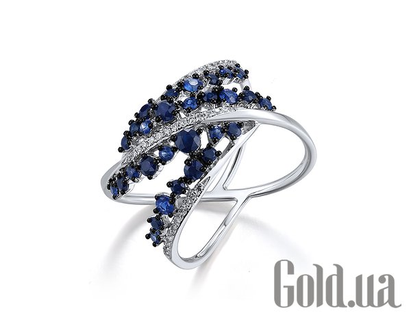 

Кольцо Lurie Jewelry, Женское золотое кольцо с сапфирами и бриллиантами, 17.5