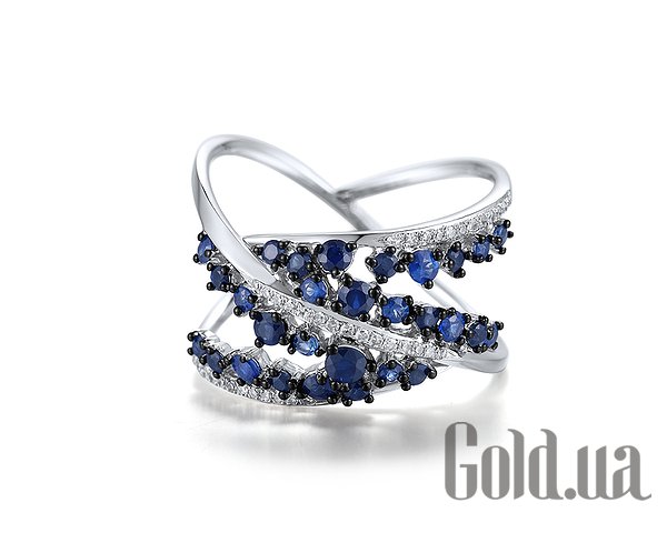 

Кольцо Lurie Jewelry, Женское золотое кольцо с сапфирами и бриллиантами, 17.5