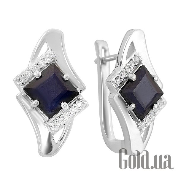 

Серьги Fresh Jewelry, Серебряные серьги с куб. циркониями и сапфирами