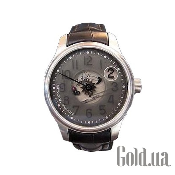 

Швейцарские часы Fortis, Jumping Hour With Black Leather Strap F-43 710.10.37 L.01
