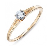 Золотое кольцо с бриллиантом, 1528766