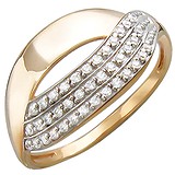Женское золотое кольцо с куб. циркониями, 1604542