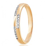 Золотое обручальное кольцо с бриллиантами, 1660094