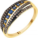 Женское золотое кольцо с бриллиантами и сапфирами, 1668542