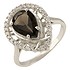 Женское серебряное кольцо с раухтопазом и куб. циркониями - фото 1