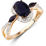 Женское золотое кольцо с бриллиантами и сапфирами, 1703870