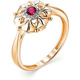 Женское золотое кольцо с рубином и бриллиантами, 1704638