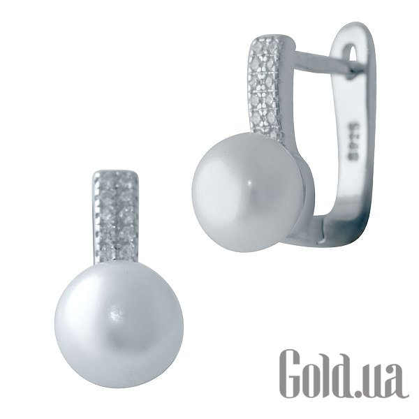 

Серьги Fresh Jewelry, Серебряные серьги с культив. жемчугом и куб. циркониями