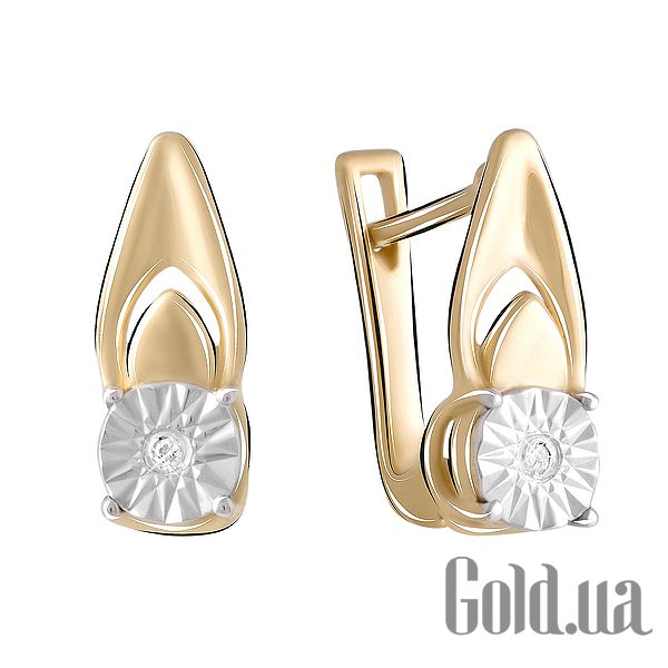 

Серьги Fresh Jewelry, Серебряные серьги с бриллиантами в позолоте