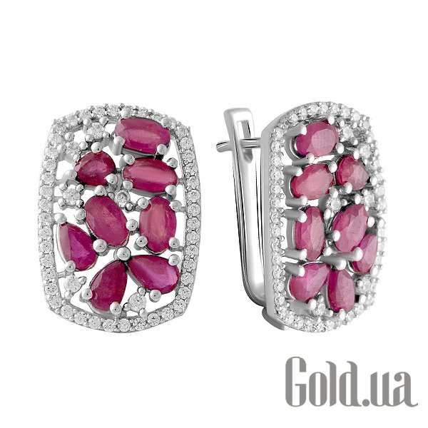 

Серьги Fresh Jewelry, Серебряные серьги с куб. циркониями и рубинами