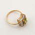 Женское золотое кольцо с хризолитом и куб. циркониями - фото 3