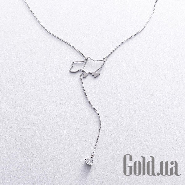 

Женские колье Украина, Серебряное колье с камнем Swarovski, 50