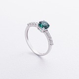 Жіноче срібне кільце з куб. цирконіями та кварцем, 1796542