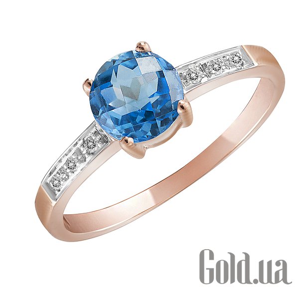 

Кольцо Lurie Jewelry, Женское золотое кольцо с бриллиантами и топазом, 17