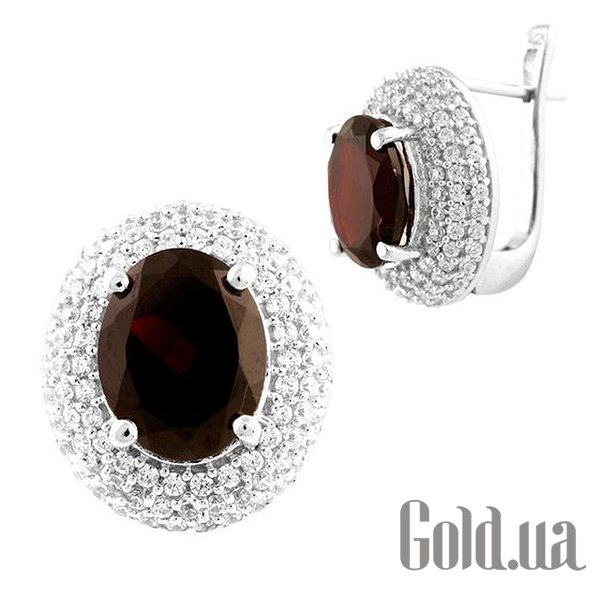 

Серьги Fresh Jewelry, Серебряные серьги с гранатами и куб. циркониями