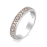 Женское серебряное кольцо с куб. циркониями и эмалью, 1516479