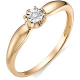 Золотое кольцо с бриллиантом, 1553599