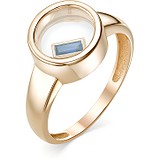 Женское золотое кольцо с синт. корундами и сапфиром, 1604287