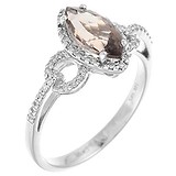 Женское золотое кольцо с раухтопазом и бриллиантами, 1607871
