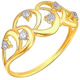 Женское золотое кольцо с куб. циркониями, 1615039