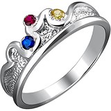 Женское серебряное кольцо с куб. циркониями, 1622719