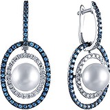 Золоті сережки з діамантами, топазами і перлами, 1673663