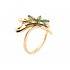 Женское золотое кольцо с изумрудами и бриллиантами - фото 1