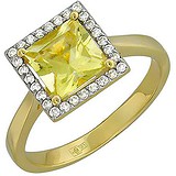 Женское золотое кольцо с кварцем и бриллиантами, 1701311