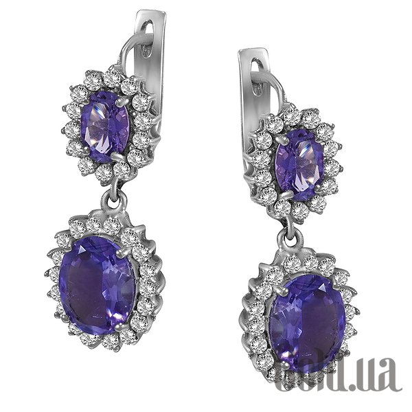 

Серьги Lurie Jewelry, Серебряные серьги с куб.циркониями и аметистами