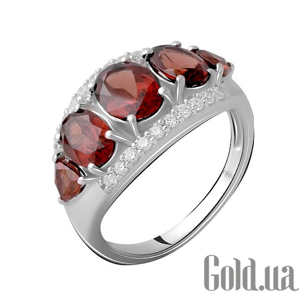 

Женские кольца Fresh Jewelry, Женское серебряное кольцо с куб. циркониями и гранатами, 17.5