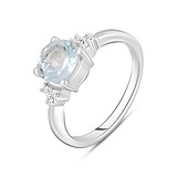 Женское серебряное кольцо с куб. циркониями и топазом, 1771967