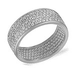 Серебряное обручальное кольцо с куб. циркониями, 072127