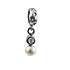Срібна намистина з перлами і куб. цирконієм - фото 1