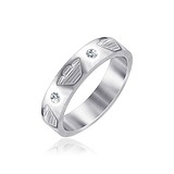 Серебряное обручальное кольцо с куб. циркониями, 1525440
