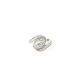Женское серебряное кольцо с куб. циркониями и топазом, 1526976