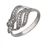 Женское серебряное кольцо с куб. циркониями, 1536960
