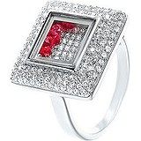 Женское серебряное кольцо с ювелирным стеклом и куб. циркониями, 1609664