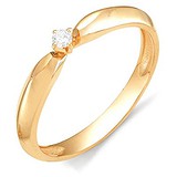 Золотое кольцо с бриллиантом, 1659072