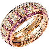 Женское золотое кольцо с аметистами и бриллиантами, 1676224