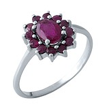 Женское серебряное кольцо с рубинами, 1678528