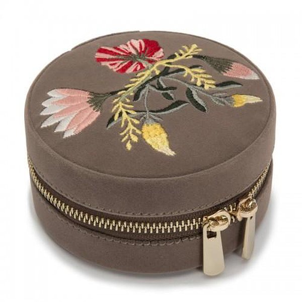 Wolf Шкатулка для украшений Zoe Travel Round Mink 393213