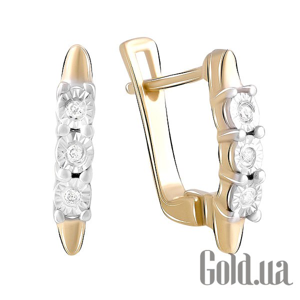 

Серьги Fresh Jewelry, Серебряные серьги с бриллиантами в позолоте