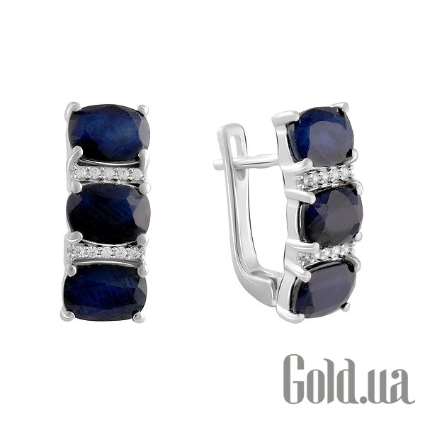 

Серьги Fresh Jewelry, Серебряные серьги с куб. циркониями и сапфирами