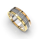 Золотое обручальное кольцо с бриллиантами, 1768128