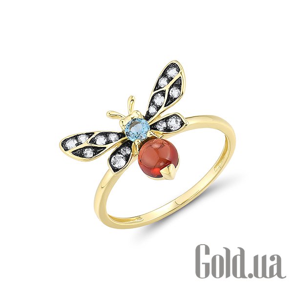 

Кольцо Lurie Jewelry, Женское золотое кольцо с гранатом и топазами, 16