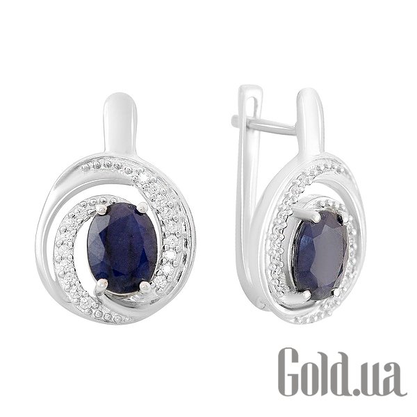 

Серьги Fresh Jewelry, Серебряные серьги с куб. циркониями и сапфирами